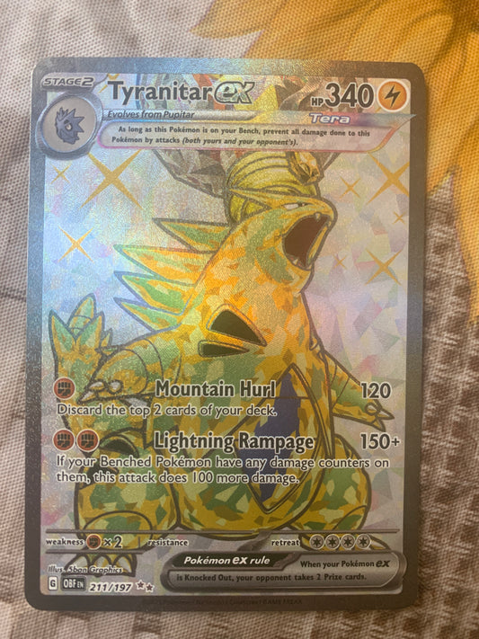 Tyranitar EX ultra rare from scarlet and violet obsidian flames