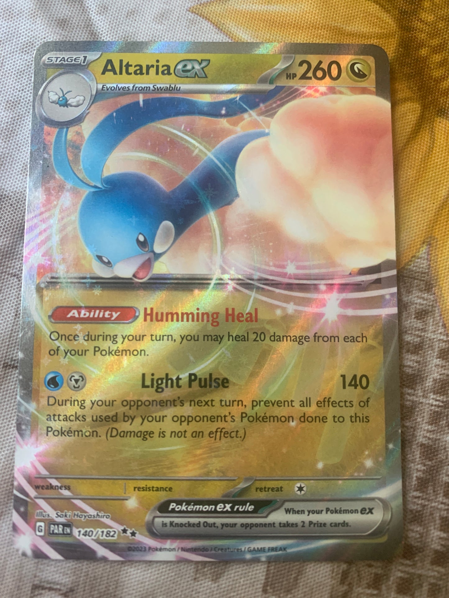 Altaria EX double rare from scarlet and violet paradox rift