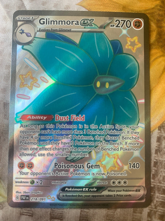 Glimmora EX shiny ultra rare from scarlet and violet paldean fates